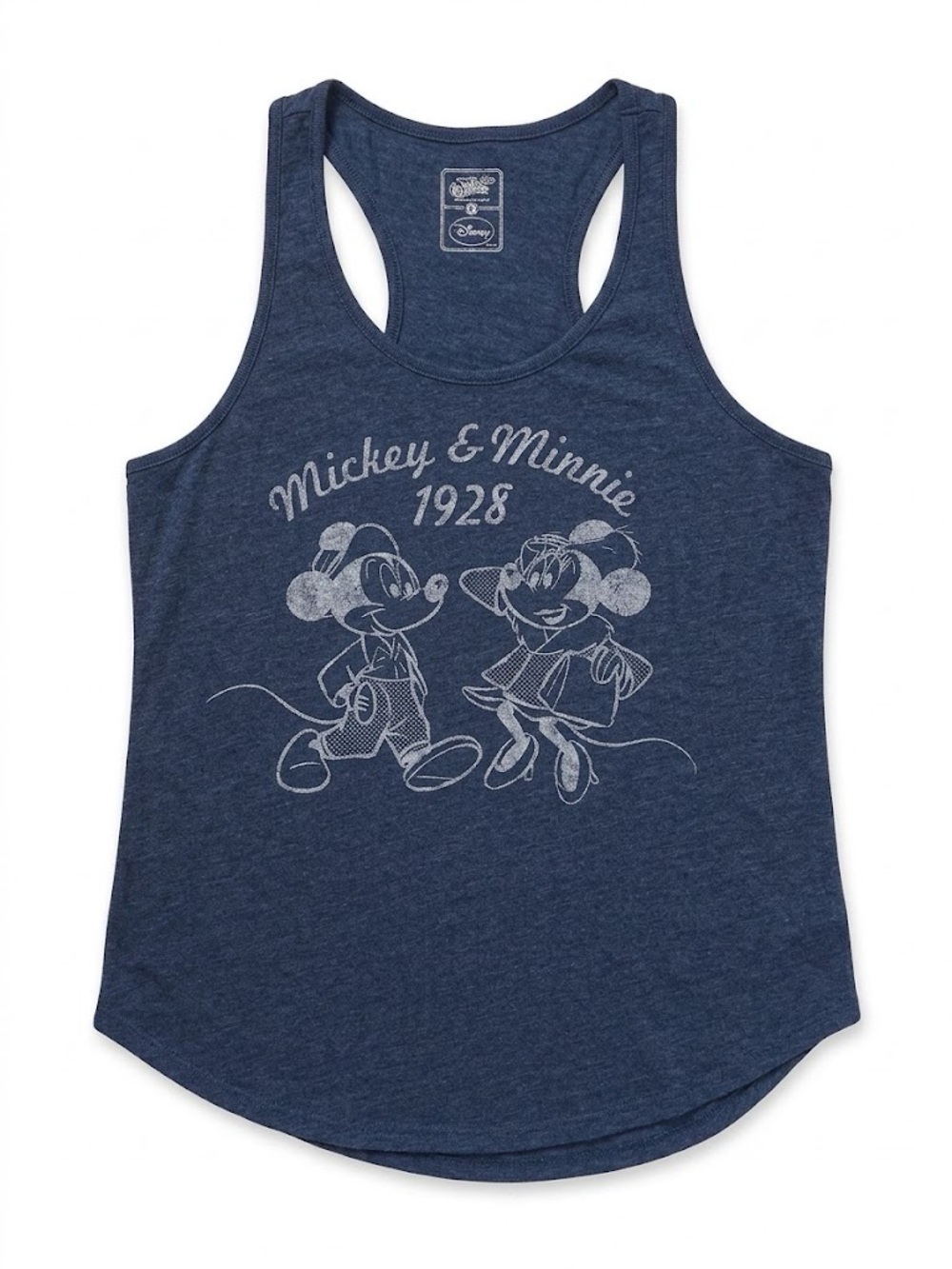 Disney Mickey & Minnie 1928 Navy Blue Heather Racerback Tank Top Size M
